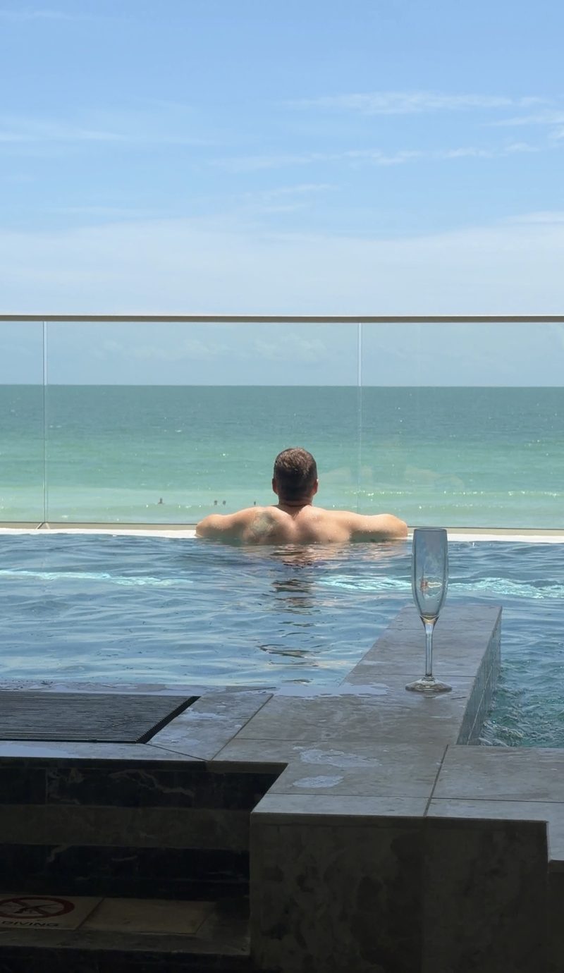 The spa infinity pool overlooking the Gulf of Mexico at The St. Regis Longboat Key